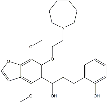 4,7-Dimethoxy-6-[2-(hexahydro-1H-azepin-1-yl)ethoxy]-α-[2-(2-hydroxyphenyl)ethyl]-5-benzofuranmethanol Structure