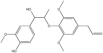 α-[1-[2,6-Dimethoxy-4-(2-propenyl)phenoxy]ethyl]-4-hydroxy-3-methoxybenzenemethanol 구조식 이미지