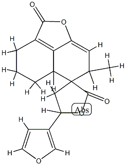 (3R,5S,5'aS,7'R)-5-(3-Furanyl)-3',4,5,5',5'a,7'-hexahydro-7'-methyl-spiro[furan-3(2H),6'-[6H]naphtho[1,8-bc]furan]-2,2'(4'H)-dione 구조식 이미지