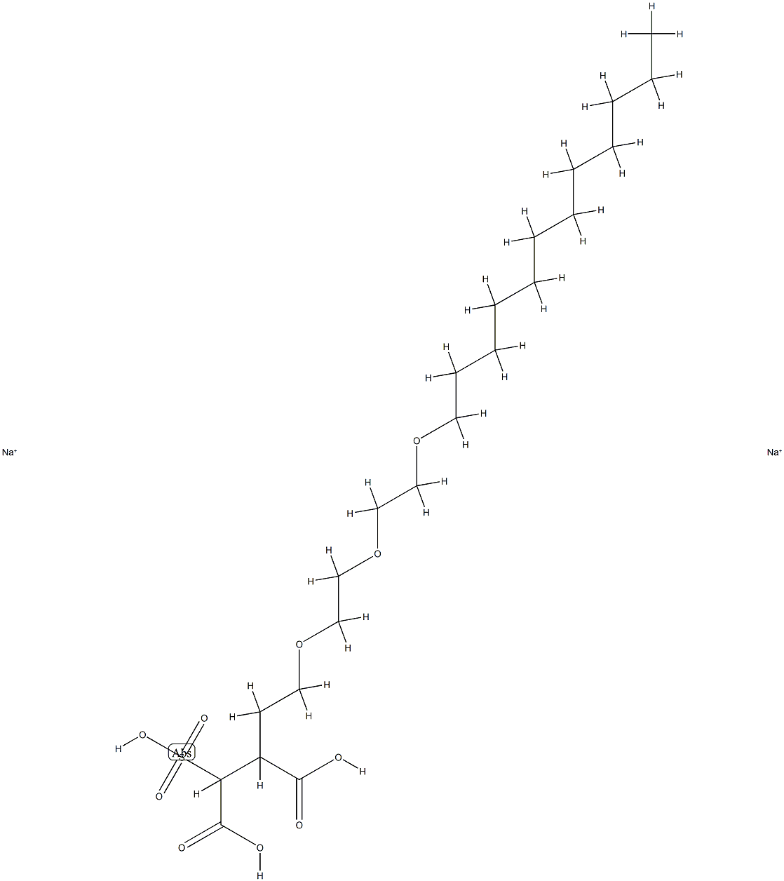 disodium C-[2-[2-[2-(dodecyloxy)ethoxy]ethoxy]ethyl] sulphonatosuccinate Structure