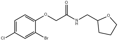 2-(2-bromo-4-chlorophenoxy)-N-(tetrahydro-2-furanylmethyl)acetamide Structure