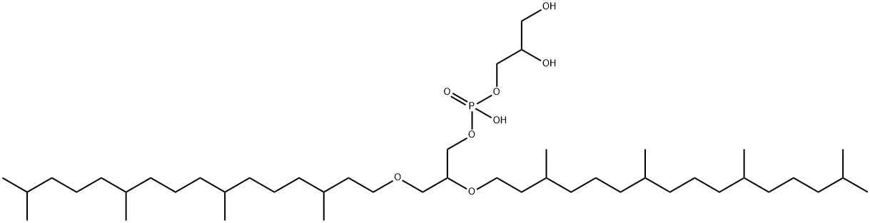 2,3-diphytanyl-sn-glycero-1-phospho-3'-sn-glycerol Structure