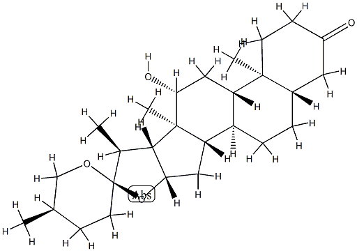 (25R)-12β-히드록시-5α-스피로스탄-3-온 구조식 이미지