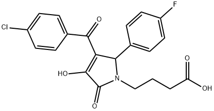 4-[3-(4-chlorobenzoyl)-2-(4-fluorophenyl)-4-hydroxy-5-oxo-2,5-dihydro-1H-pyrrol-1-yl]butanoic acid Structure