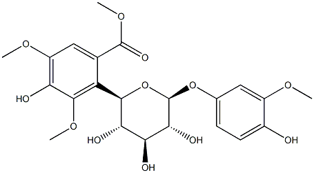 4-Hydroxy-3-methoxyphenyl O-beta-D-(6'-O-syringate)glucopyraside Structure