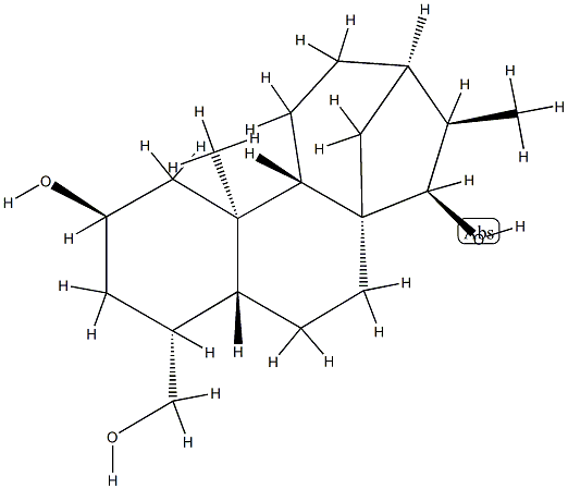 (4α)-19-Norkaurane-2β,15β,18-triol Structure