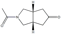 Cyclopenta[c]pyrrol-5(1H)-one, 2-acetylhexahydro-, (3aR,6aS)-rel- (9CI) Structure