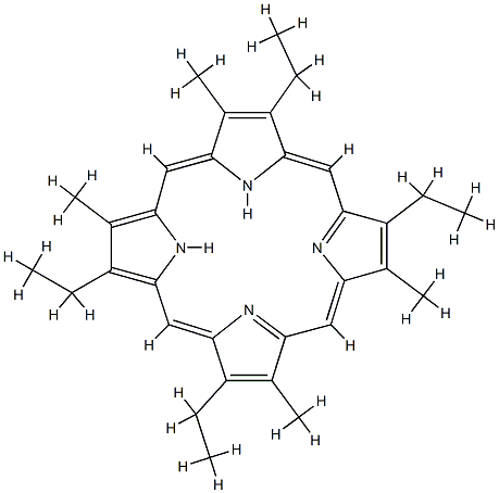 2,8,12,18-Tetraethyl-3,7,13,17-tetramethyl-21H,23H-porphyrin Structure