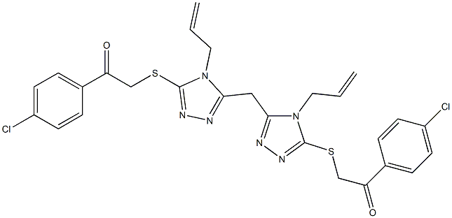 2,2-((methylenebis(4-allyl-4H-1,2,4-triazole-5,3-diyl))bis(sulfanediyl))bis(1-(4-chlorophenyl)ethan-1-one) 구조식 이미지