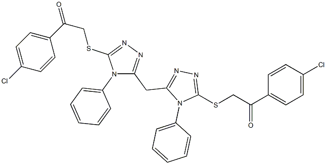 2,2-((methylenebis(4-phenyl-4H-1,2,4-triazole-5,3-diyl))bis(sulfanediyl))bis(1-(4-chlorophenyl)ethan-1-one) Structure