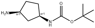Carbamic acid, [(1R,3S)-3-aminocyclopentyl]-, 1,1-dimethylethyl ester, rel- Structure