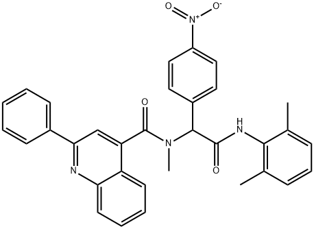 4-Quinolinecarboxamide,N-[2-[(2,6-dimethylphenyl)amino]-1-(4-nitrophenyl)-2-oxoethyl]-N-methyl-2-phenyl-(9CI) Structure