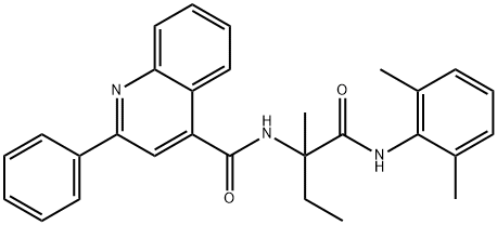 4-Quinolinecarboxamide,N-[1-[[(2,6-dimethylphenyl)amino]carbonyl]-1-methylpropyl]-2-phenyl-(9CI) Structure