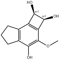 1H-Cyclobut[e]indene-1,2,4-triol, 2,5,6,7-tetrahydro-3-methoxy-, (1R,2S)-rel- (9CI) Structure