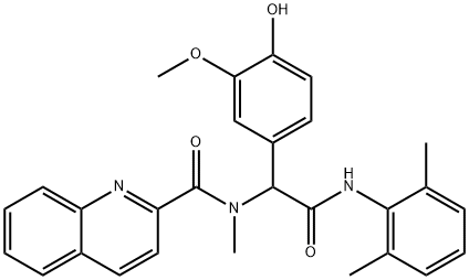 2-Quinolinecarboxamide,N-[2-[(2,6-dimethylphenyl)amino]-1-(4-hydroxy-3-methoxyphenyl)-2-oxoethyl]-N-methyl-(9CI) Structure