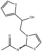 (NZ)-N-[3-(2-hydroxy-2-thiophen-2-yl-ethyl)-1,3-thiazol-2-ylidene]acetamide 구조식 이미지