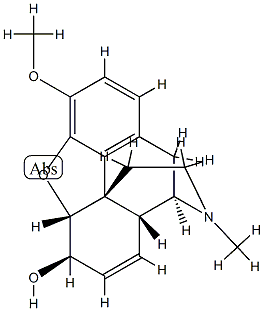 (5alpha,6beta)-7,8-didehydro-4,5-epoxy-3-methoxy-17-methylmorphinan-6-ol  Structure