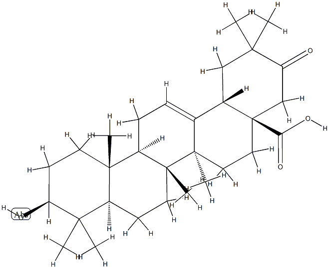 3β-하이드록시-21-옥솔린-12-en-28-오산 구조식 이미지