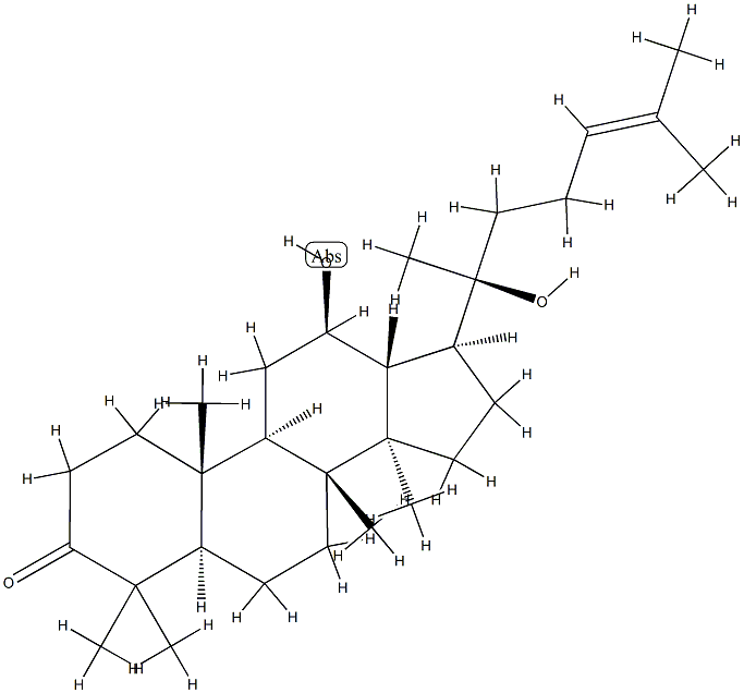 12β,20-Dihydroxy-5α-dammar-24-en-3-one 구조식 이미지