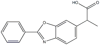 α-Methyl-2-phenyl-6-benzoxazoleacetic acid Structure