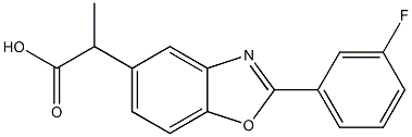 2-(3-Fluorophenyl)-α-methyl-5-benzoxazoleacetic acid Structure