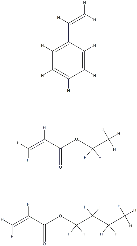 2-프로펜산,부틸에스테르,에테닐벤젠및에틸2-프로페노에이트중합체 구조식 이미지