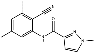 1H-Pyrazole-3-carboxamide,N-(2-cyano-3,5-dimethylphenyl)-1-methyl-(9CI) 구조식 이미지