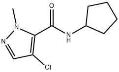 4-chloro-N-cyclopentyl-1-methyl-1H-pyrazole-5-carboxamide Structure