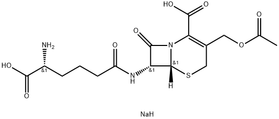 sodium hydrogen [6R-[6alpha,7beta(R*)]]-3-(acetoxymethyl)-7-[(5-amino-5-carboxylato-1-oxopentyl)amino]-8-oxo-5-thia-1-azabicyclo[4.2.0]oct-2-ene-2-carboxylate Structure