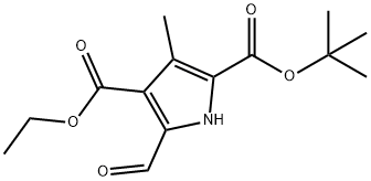 5-Formyl-3-methyl-1H-pyrrole-2,4-dicarboxylic acid 2-(1,1-dimethylethyl) 4-ethyl ester Structure