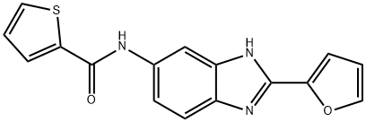 N-[2-(2-furyl)-1H-benzimidazol-5-yl]-2-thiophenecarboxamide 구조식 이미지