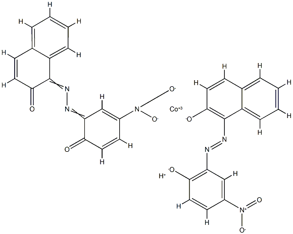 hydrogen bis[1-[(2-hydroxy-5-nitrophenyl)azo]naphthalen-2-olato(2-)]cobaltate(1-) 구조식 이미지