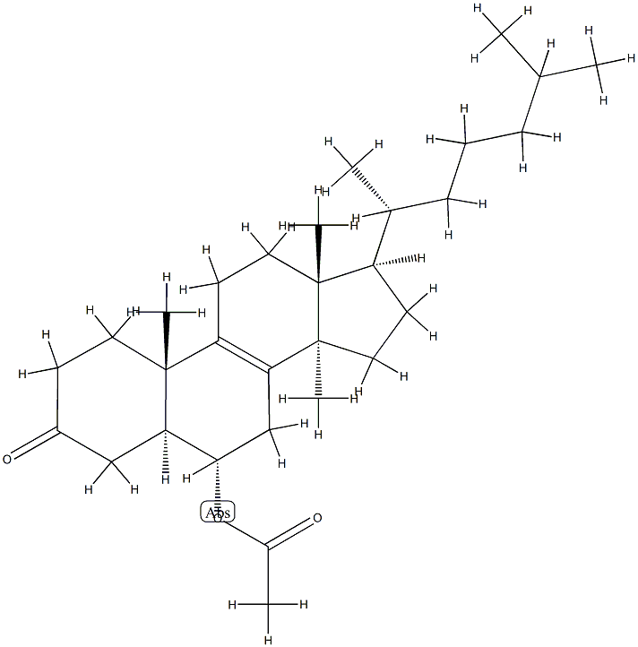 6α-Acetyloxy-14-methyl-5α-cholest-8-en-3-one Structure