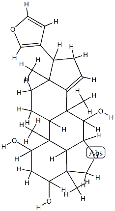 (13S,17R)-21,23-Epoxy-4,5α,5',6β-tetrahydro-4β,8-dimethyl-24-norchol-5-eno[6,5,4-bc]furan-14,20,22-triene-1α,3α,7α-triol 구조식 이미지