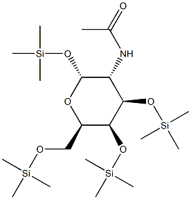 2-Acetylamino-1-O,3-O,4-O,6-O-tetrakis(trimethylsilyl)-2-deoxy-α-D-galactopyranose 구조식 이미지