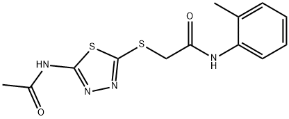 2-{[5-(acetylamino)-1,3,4-thiadiazol-2-yl]sulfanyl}-N-(2-methylphenyl)acetamide 구조식 이미지