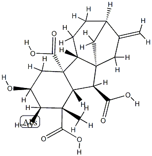 2β,3β-Dihydroxy-1β-methyl-8-methylenegibbane-1α,4aα,10β-tricarboxylic acid Structure