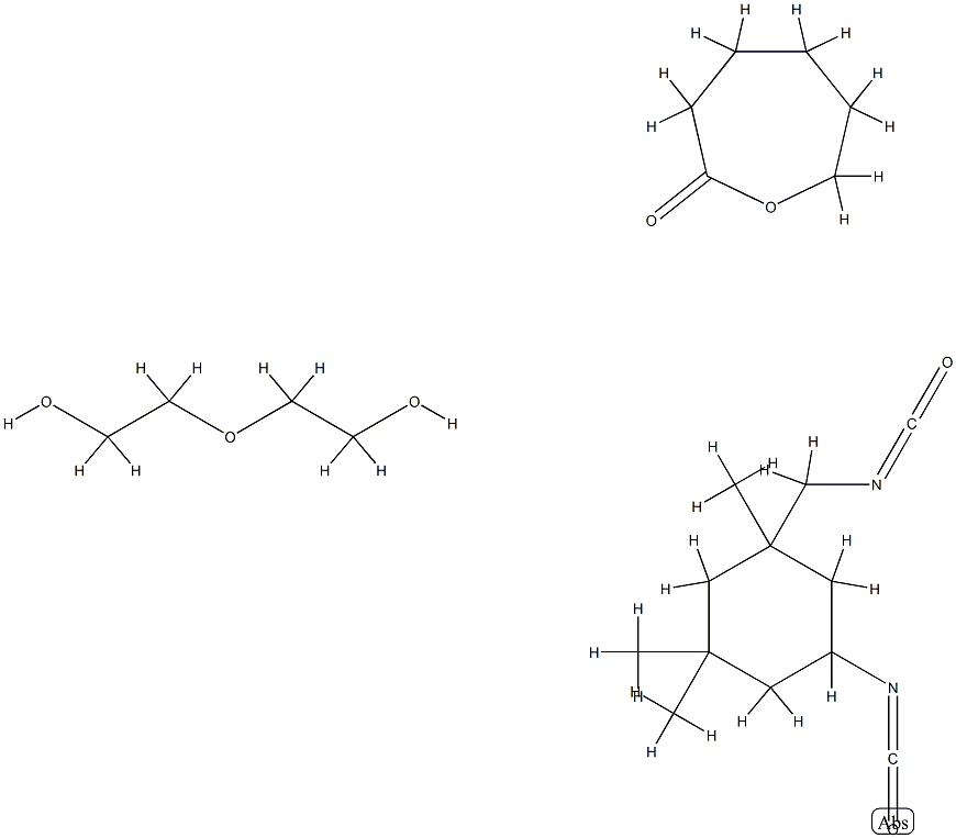 2-Oxepanone, polymer with 5-isocyanato-1-(isocyanatomethyl)-1,3,3-trimethylcyclohexane and 2,2-oxybisethanol Structure