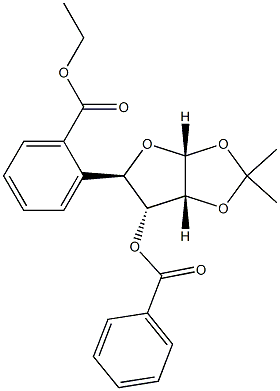 5-Deoxy-1-O,2-O-isopropylidene-3-O,6-O-dibenzoyl-α-D-ribo-hexofuranose 구조식 이미지