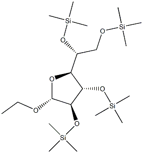 Ethyl 2,3,5,6-tetrakis-O-(trimethylsilyl)hexofuranoside Structure