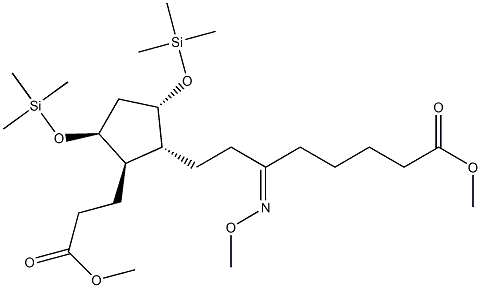 (1R)-ε-Methoxyimino-2β-(3-methoxy-3-oxopropyl)-3β,5α-bis(trimethylsilyloxy)-1α-cyclopentaneoctanoic acid methyl ester Structure