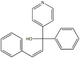 α-페닐-α-[(Z)-2-페닐비닐]-4-피리딘메탄올 구조식 이미지