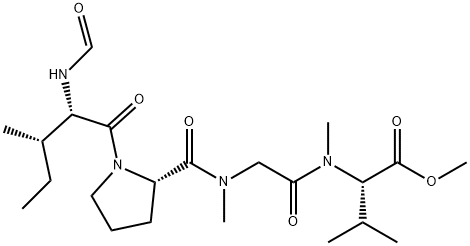 N-포르밀-L-Ile-L-Pro-N-메틸-Gly-N-메틸-L-Val-OMe 구조식 이미지