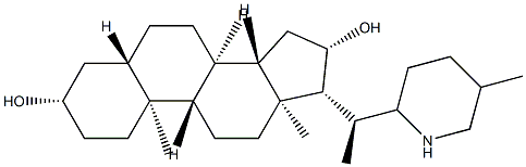 (22ξ,25ξ)-16,28-Seco-5α-solanidane-3β,16β-diol 구조식 이미지