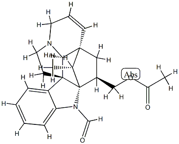 (5α,12β,19α,20R)-3β-[(Acetyloxy)methyl]-6,7-didehydro-2α,20-cycloaspidospermidine-1-carbaldehyde Structure