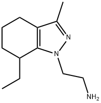 1H-Indazole-1-ethanamine,7-ethyl-4,5,6,7-tetrahydro-3-methyl-(9CI) 구조식 이미지