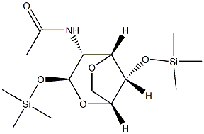 2-Acetylamino-3,6-anhydro-1-O,4-O-bis(trimethylsilyl)-2-deoxy-β-D-glucopyranose 구조식 이미지