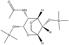 2-Acetylamino-3,6-anhydro-1-O,4-O-bis(trimethylsilyl)-2-deoxy-α-D-glucopyranose 구조식 이미지