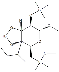 beta-D-Galactopyranoside, methyl 2,6-bis-O-(trimethylsilyl)-, cyclic b utylboronate Structure