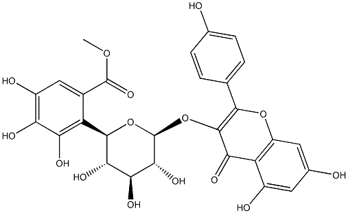 Kaempferol 3-O-(6''-galloyl)-beta-D-glucopyranoside Structure